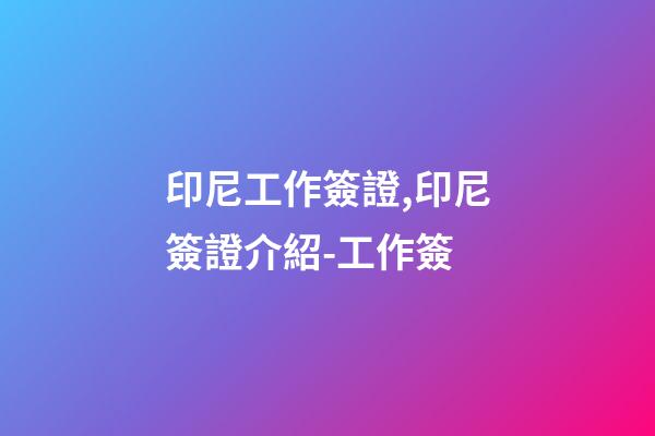 印尼工作簽證,印尼簽證介紹-工作簽-第1張-觀點-玄機派