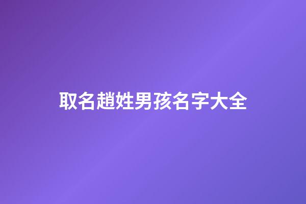 取名趙姓男孩名字大全(起名趙姓男孩名字大全)-第1張-男孩起名-玄機(jī)派