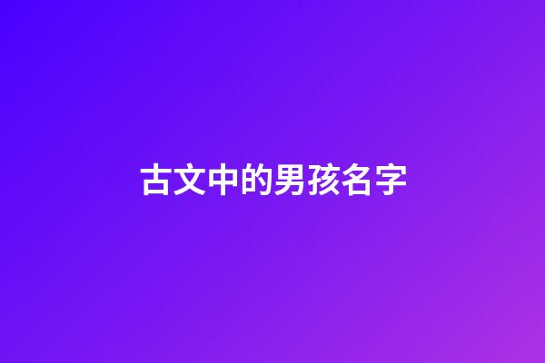古文中的男孩名字(古文中的男孩名字大全)-第1張-男孩起名-玄機派