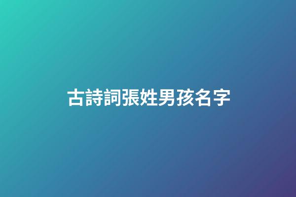 古詩詞張姓男孩名字(張姓古詩詞取名男孩)-第1張-男孩起名-玄機(jī)派