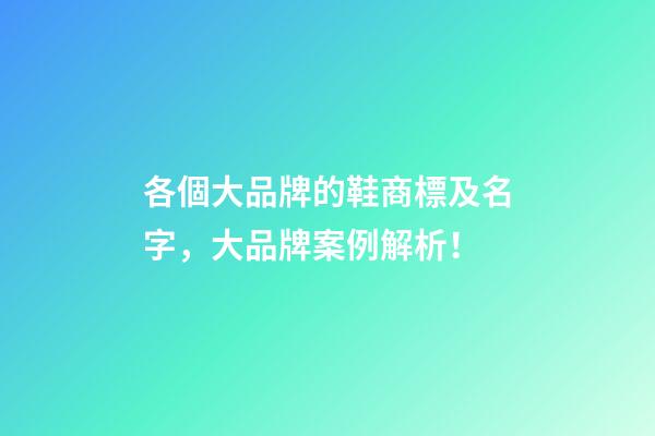 各個大品牌的鞋商標及名字，大品牌案例解析！-第1張-商標起名-玄機派
