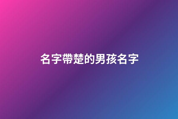 名字帶楚的男孩名字(名字帶楚的男孩名字有哪些)-第1張-男孩起名-玄機(jī)派