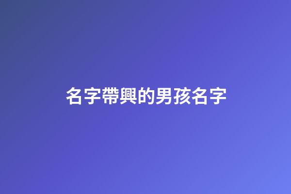 名字帶興的男孩名字(帶興字的男孩名字怎么取)-第1張-男孩起名-玄機派