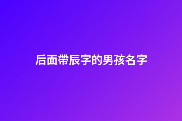 后面帶辰字的男孩名字(名字后面帶辰的男孩名字)-第1張-男孩起名-玄機(jī)派