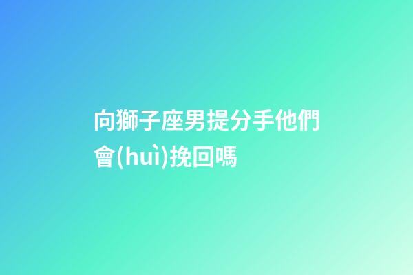 向獅子座男提分手他們會(huì)挽回嗎-第1張-星座運(yùn)勢-玄機(jī)派