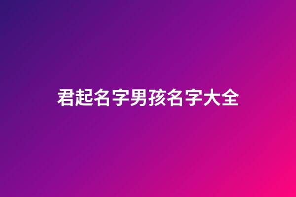 君起名字男孩名字大全(君起名)-第1張-男孩起名-玄機(jī)派