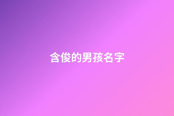 含俊的男孩名字(帶俊的男孩子名字好聽的字)-第1張-男孩起名-玄機派
