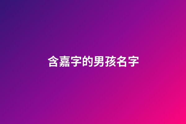 含嘉字的男孩名字(含嘉字的男生名字)-第1張-男孩起名-玄機派