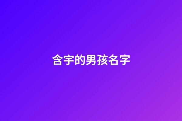 含宇的男孩名字(含宇的男孩名字大全)-第1張-男孩起名-玄機(jī)派