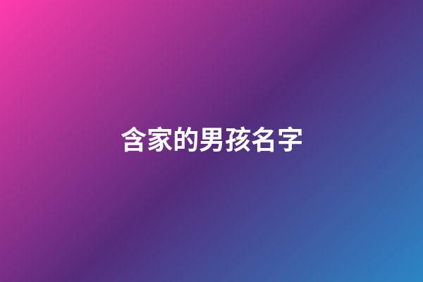 含家的男孩名字(帶家的名字男孩名字)-第1張-男孩起名-玄機派