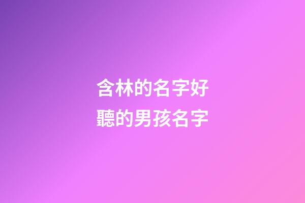 含林的名字好聽的男孩名字(含林的名字好聽的男孩名字大全)-第1張-男孩起名-玄機派