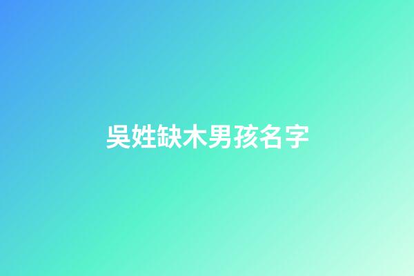 吳姓缺木男孩名字(吳姓缺木男孩名字有哪些)-第1張-男孩起名-玄機派