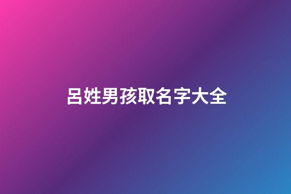 呂姓男孩取名字大全(呂姓男寶名字)-第1張-男孩起名-玄機(jī)派