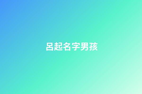 呂起名字男孩(呂起名字男孩兩字)-第1張-男孩起名-玄機派