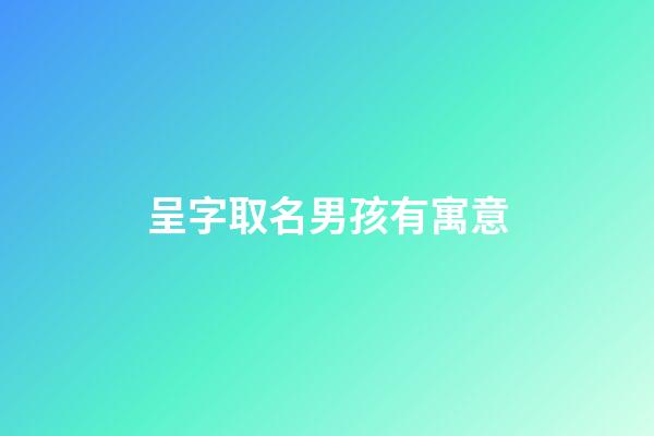 呈字取名男孩有寓意(呈字取名男孩有寓意好嗎)-第1張-男孩起名-玄機派