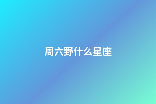 周六野什么星座-第1張-星座運勢-玄機派