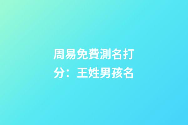 周易免費測名打分：王姓男孩名