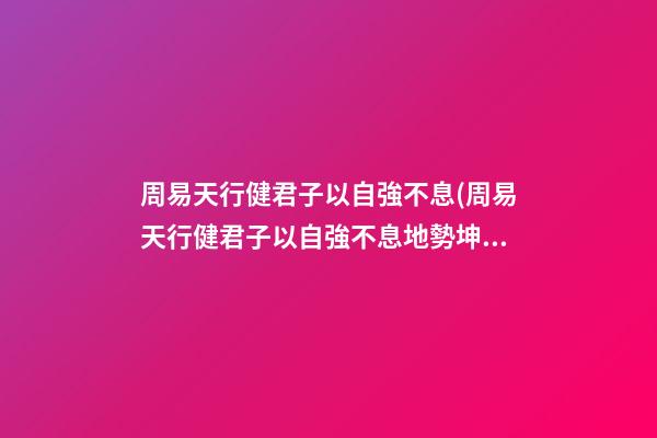 周易天行健君子以自強不息(周易天行健君子以自強不息地勢坤君子以厚德載物拼音)