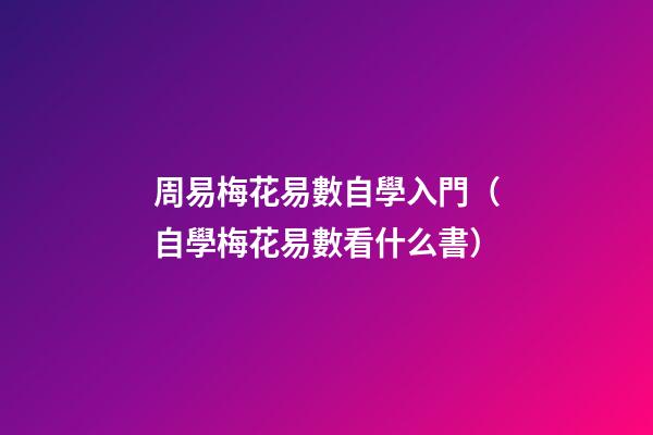 周易梅花易數自學入門（自學梅花易數看什么書）-第1張-觀點-玄機派