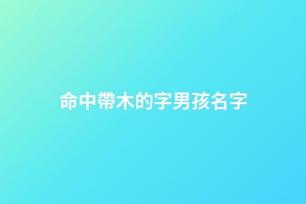 命中帶木的字男孩名字(命中帶木的字男孩名字有哪些)-第1張-男孩起名-玄機派