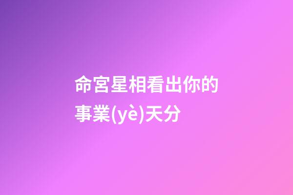 命宮星相看出你的事業(yè)天分