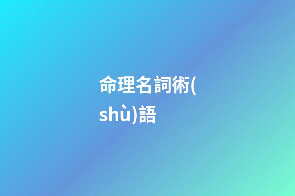 命理名詞術(shù)語