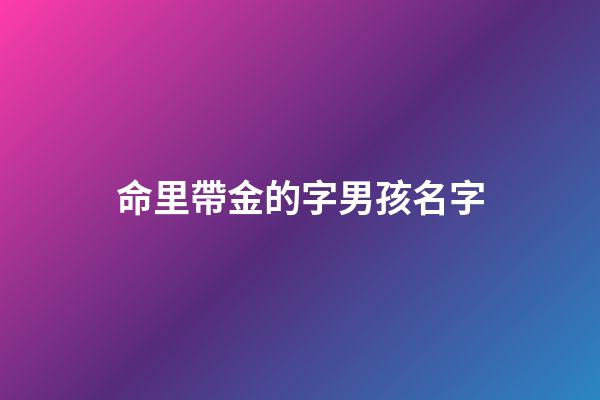 命里帶金的字男孩名字(八字帶金的男孩名字)-第1張-男孩起名-玄機(jī)派