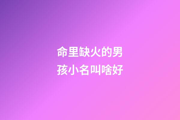 命里缺火的男孩小名叫啥好(缺火男孩小名大全好聽)-第1張-男孩起名-玄機(jī)派