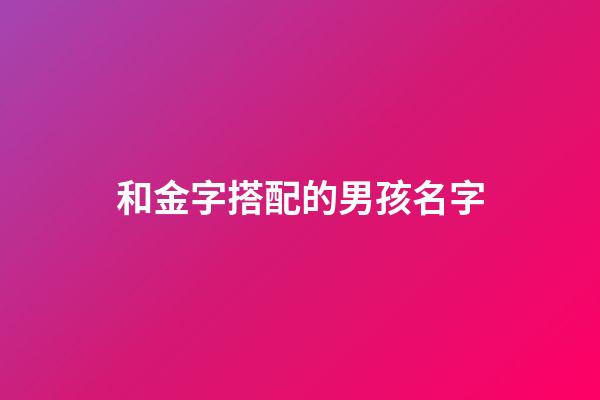 和金字搭配的男孩名字(與金字搭配最佳的字是)-第1張-男孩起名-玄機派