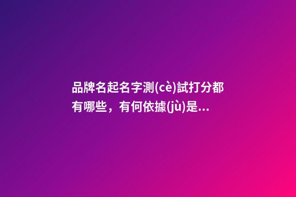 品牌名起名字測(cè)試打分都有哪些，有何依據(jù)是需要進(jìn)行把握的？-第1張-商標(biāo)起名-玄機(jī)派