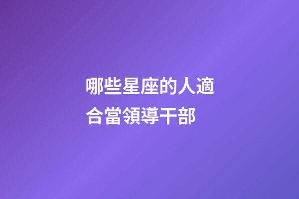 哪些星座的人適合當領導干部-第1張-星座運勢-玄機派