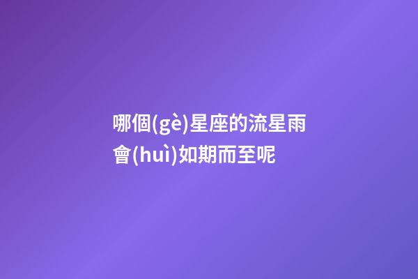 哪個(gè)星座的流星雨會(huì)如期而至呢-第1張-星座運(yùn)勢(shì)-玄機(jī)派