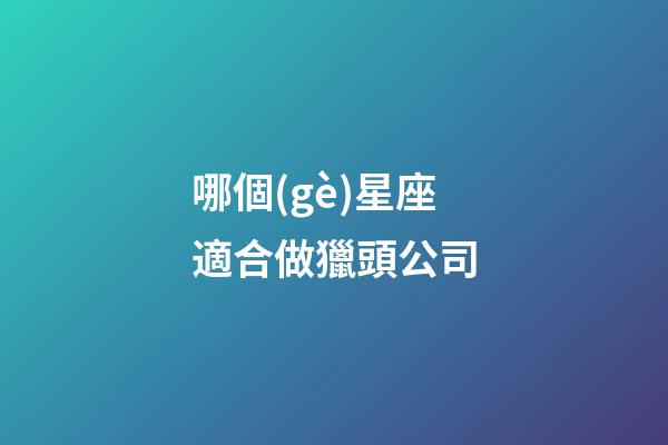 哪個(gè)星座適合做獵頭公司