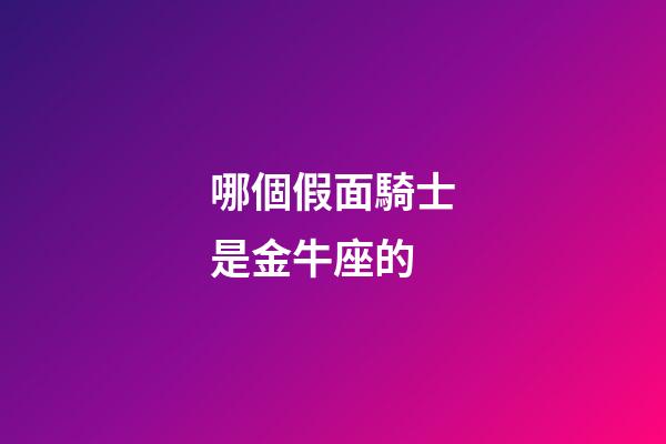 哪個假面騎士是金牛座的