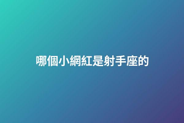 哪個小網紅是射手座的-第1張-星座運勢-玄機派