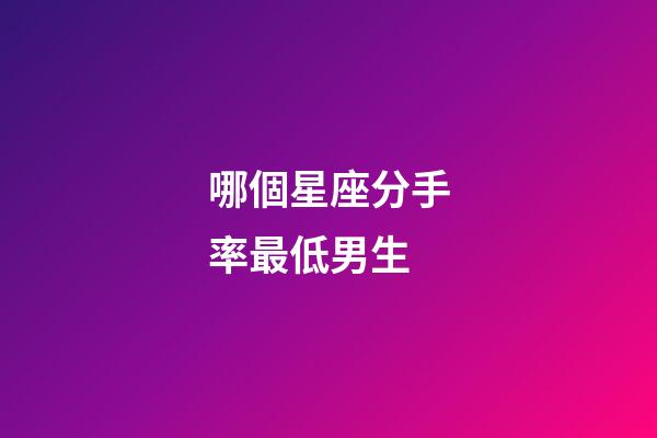 哪個星座分手率最低男生-第1張-星座運勢-玄機派