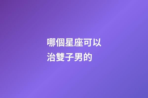 哪個星座可以治雙子男的-第1張-星座運勢-玄機派