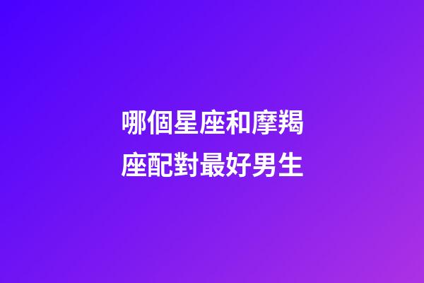 哪個星座和摩羯座配對最好男生-第1張-星座運勢-玄機派
