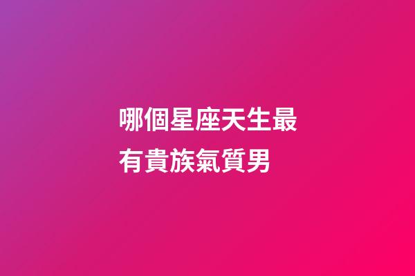 哪個星座天生最有貴族氣質男-第1張-星座運勢-玄機派