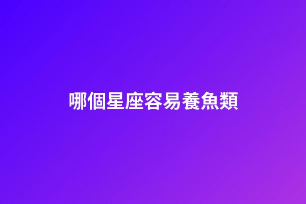 哪個星座容易養魚類