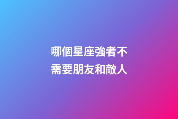 哪個星座強者不需要朋友和敵人-第1張-星座運勢-玄機派