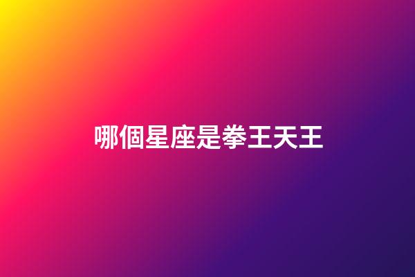 哪個星座是拳王天王