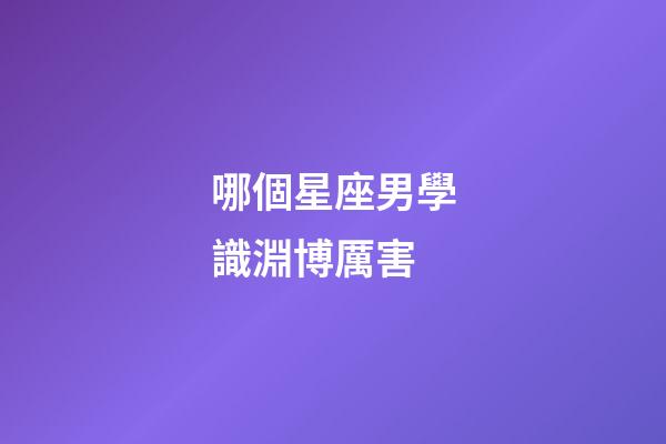 哪個星座男學識淵博厲害