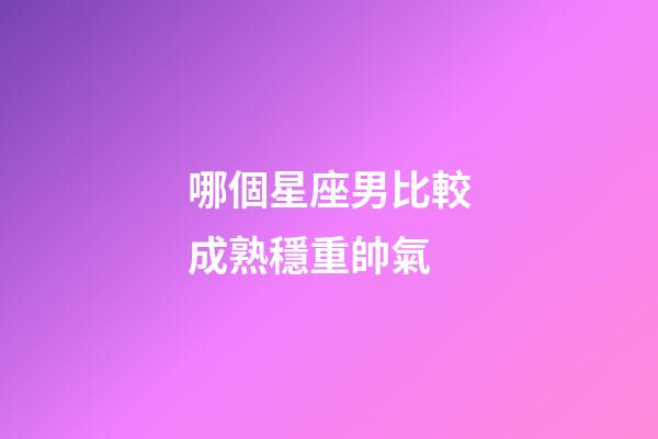 哪個星座男比較成熟穩重帥氣-第1張-星座運勢-玄機派