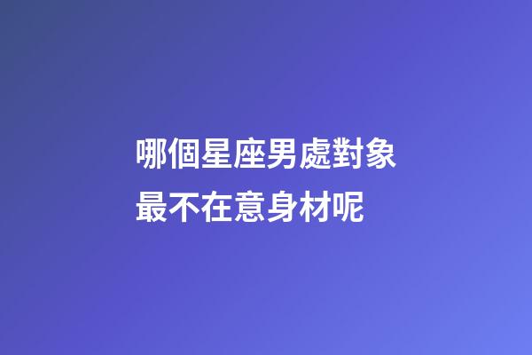 哪個星座男處對象最不在意身材呢-第1張-星座運勢-玄機派