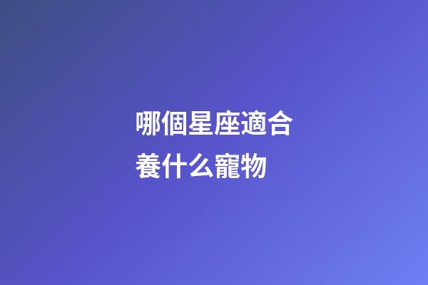 哪個星座適合養什么寵物-第1張-星座運勢-玄機派