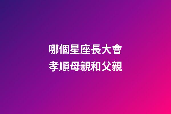 哪個星座長大會孝順母親和父親-第1張-星座運勢-玄機派