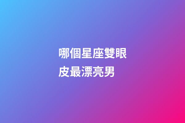 哪個星座雙眼皮最漂亮男