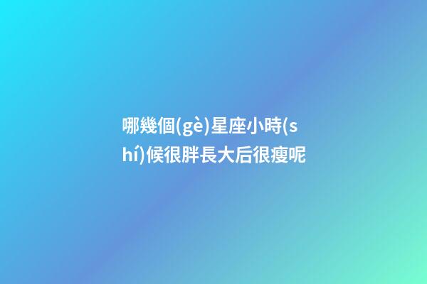 哪幾個(gè)星座小時(shí)候很胖長大后很瘦呢-第1張-星座運(yùn)勢-玄機(jī)派