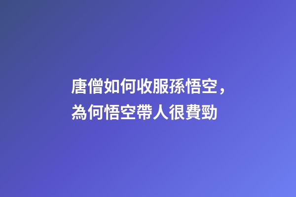 唐僧如何收服孫悟空，為何悟空帶人很費勁-第1張-觀點-玄機派